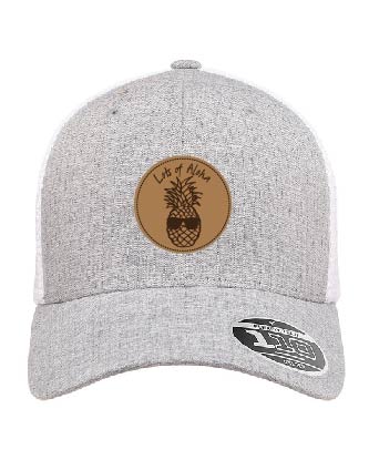 Flexfit Adult 110 Adjustable Mesh Cap - Hthr Grey/ White